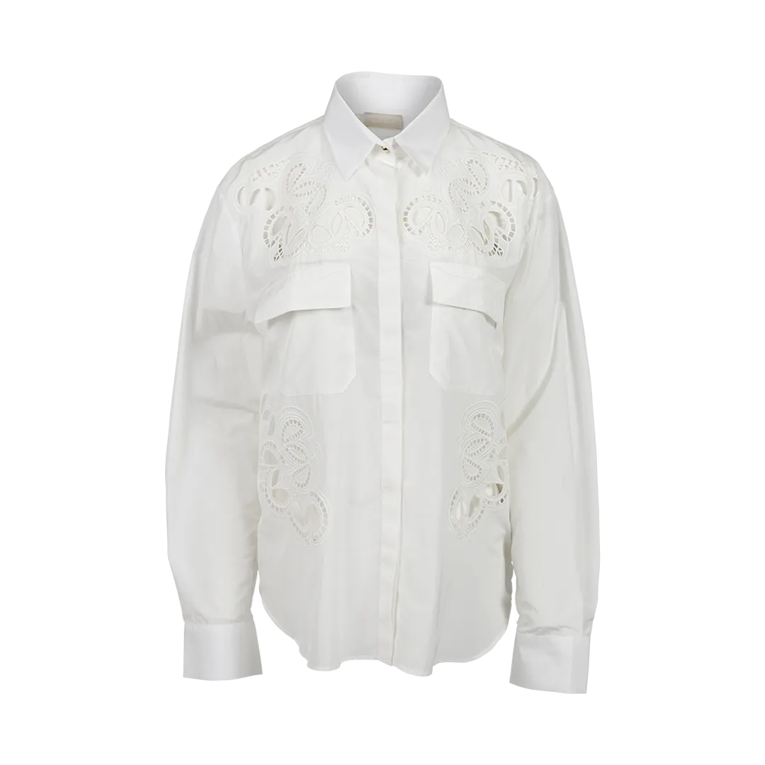 Embroidered Cutout Shirt