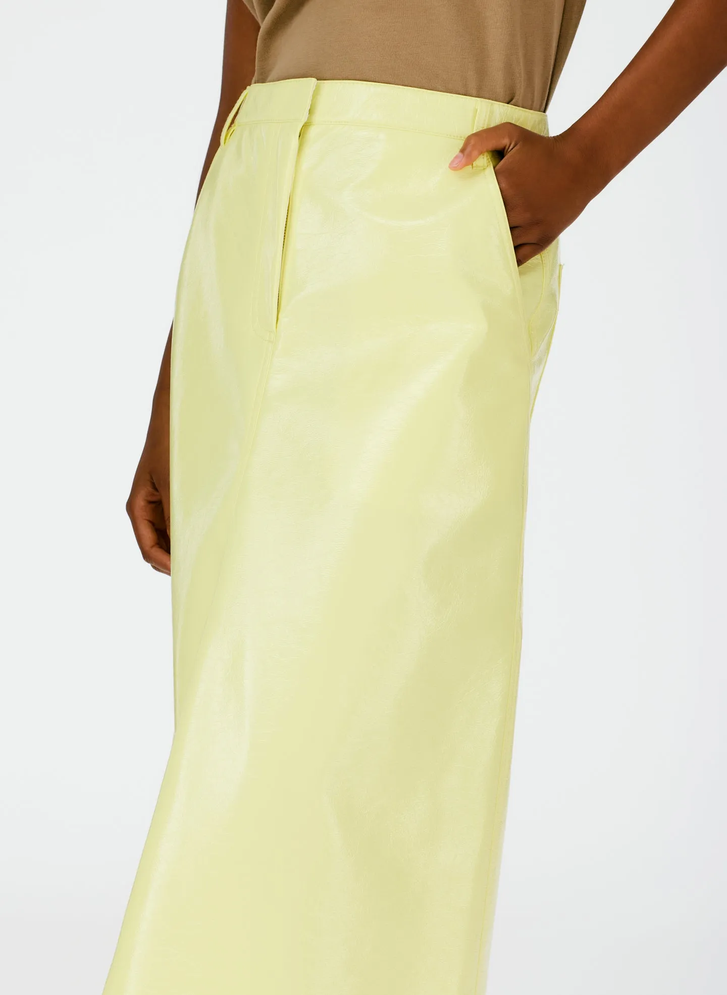 Faux Patent Leather Maxi Aline Skirt