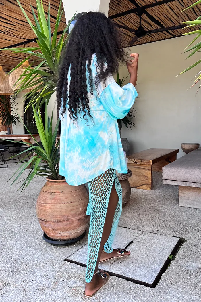 Fish Net Skirt- Aqua