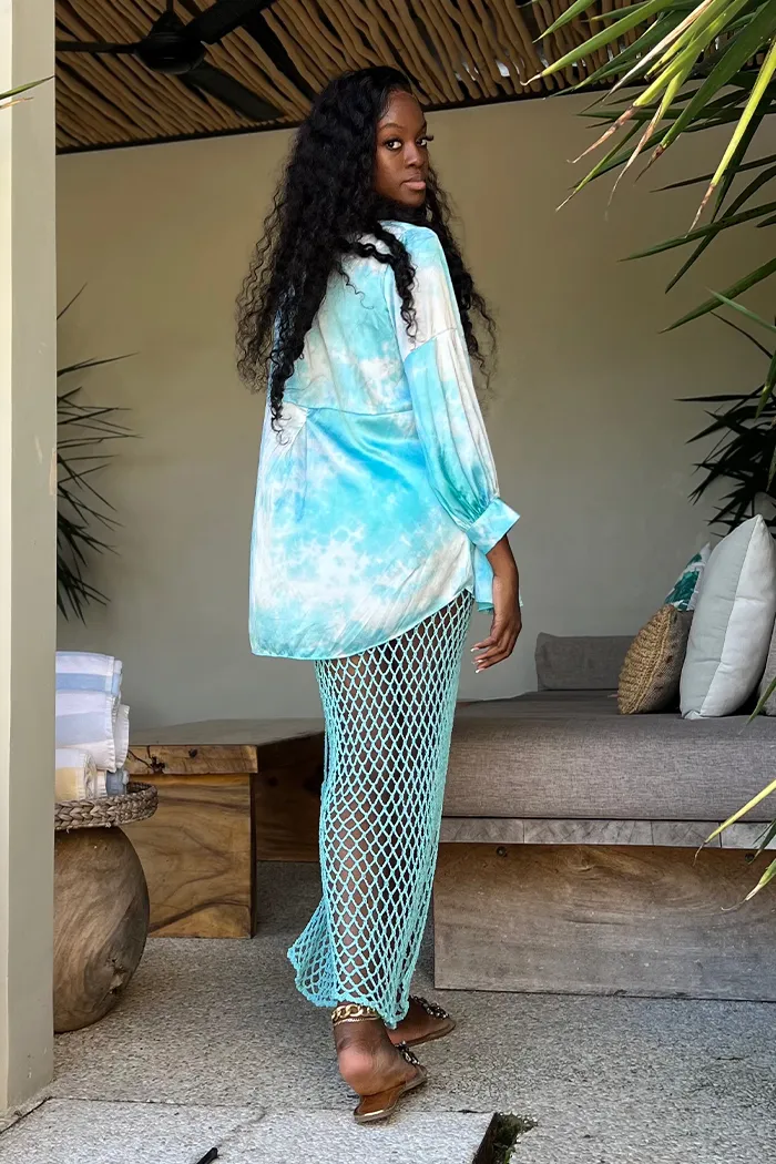 Fish Net Skirt- Aqua