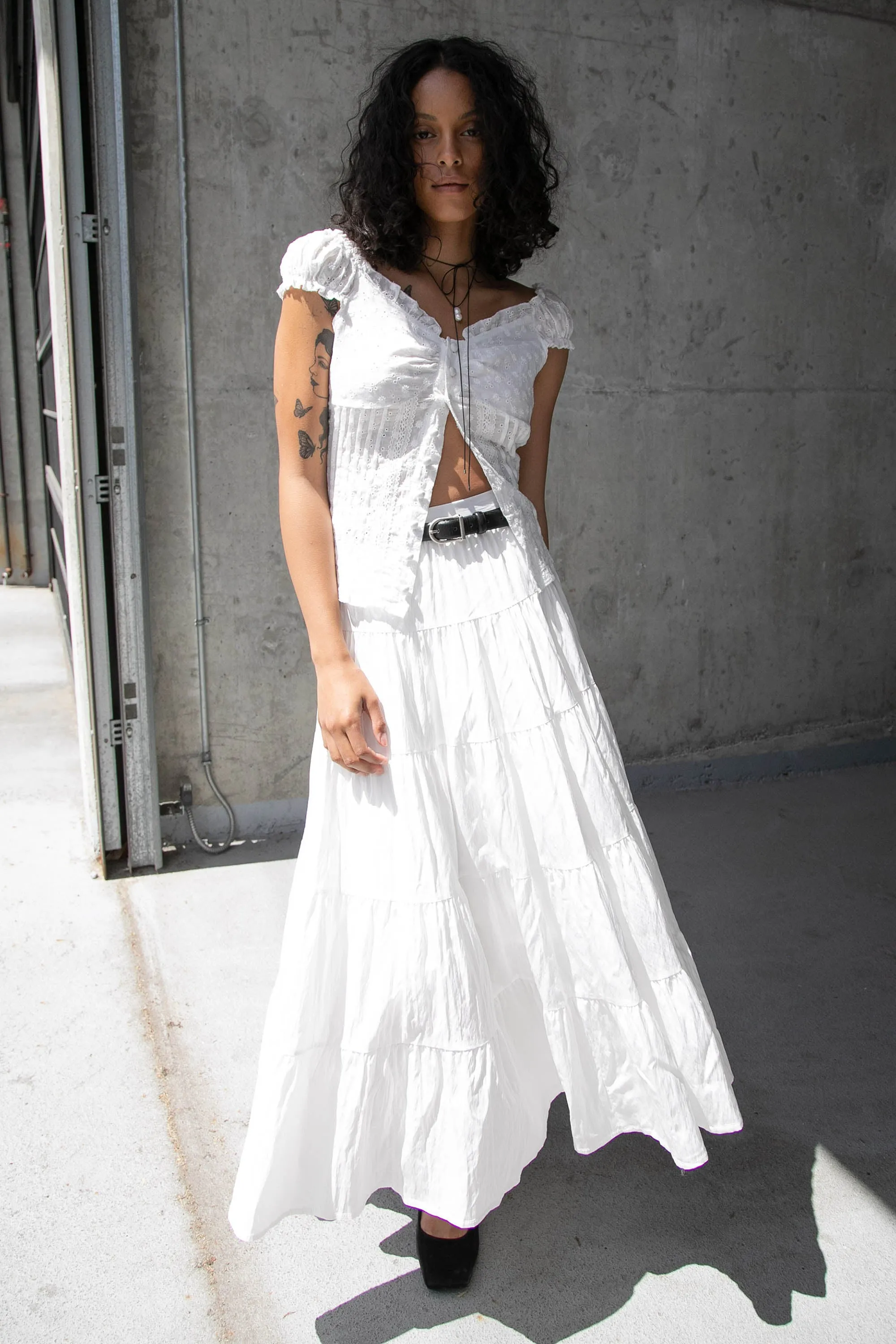 FIVE TIERED MAXI SKIRT