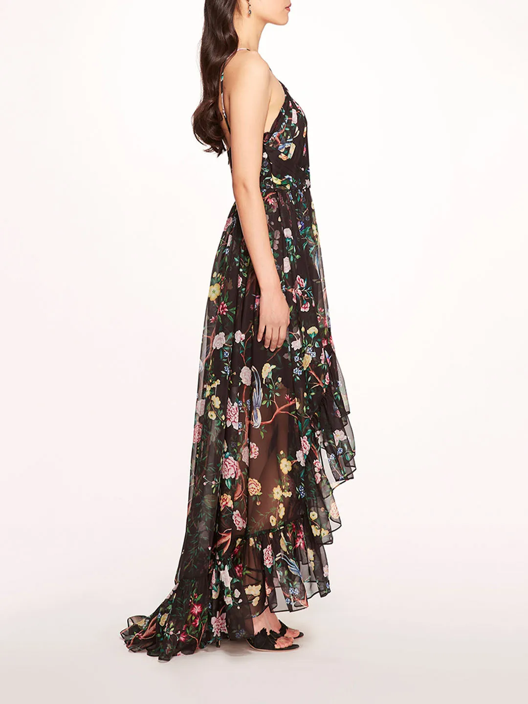 Flowering Halter High-Low Gown