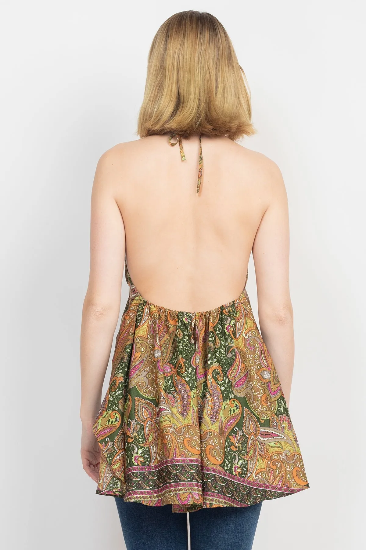 Flowy Backless Halter Top