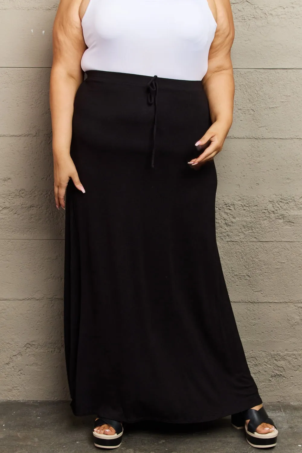 For The Day Flare Maxi Skirt in Black