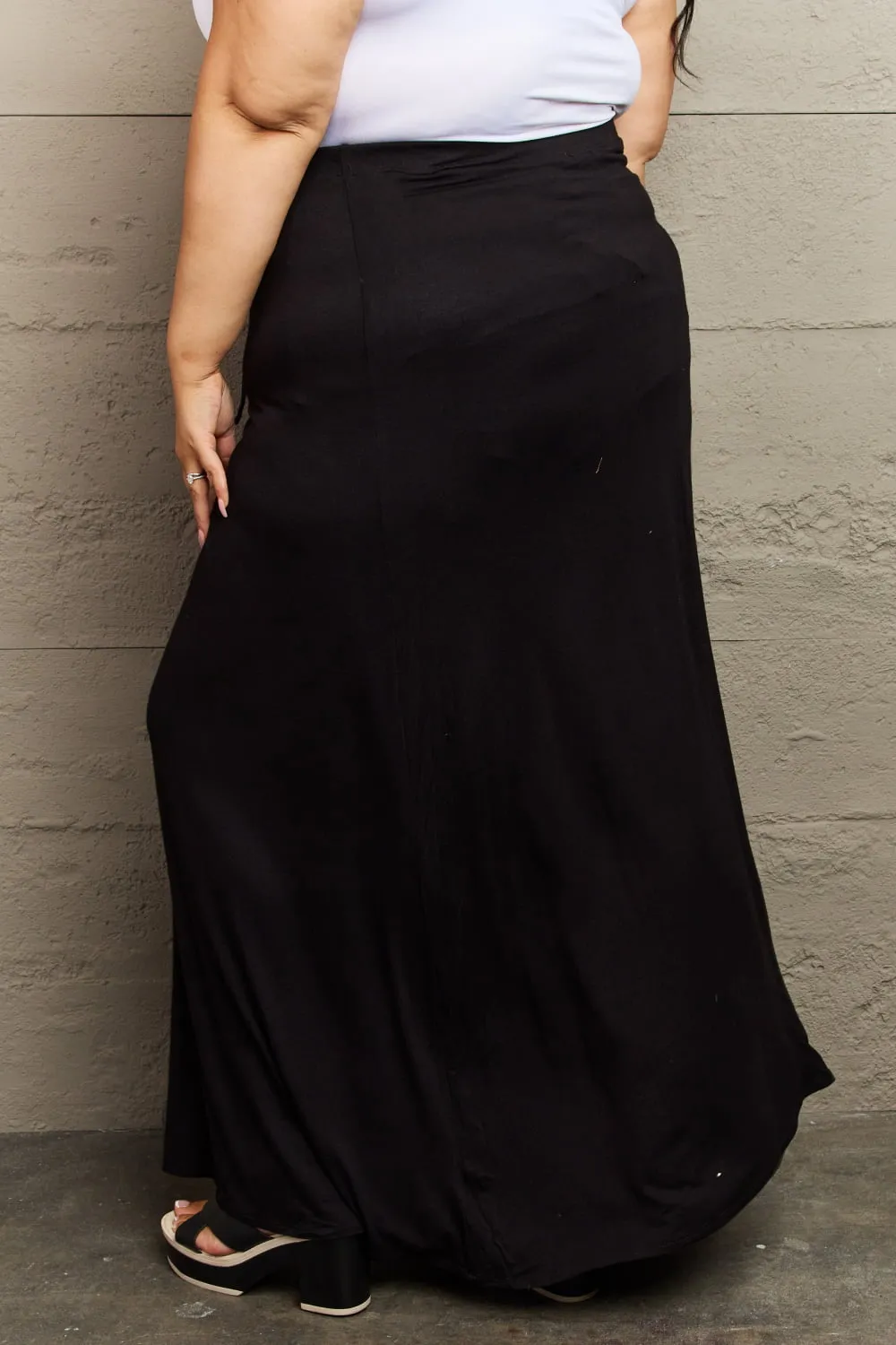 For The Day Flare Maxi Skirt in Black