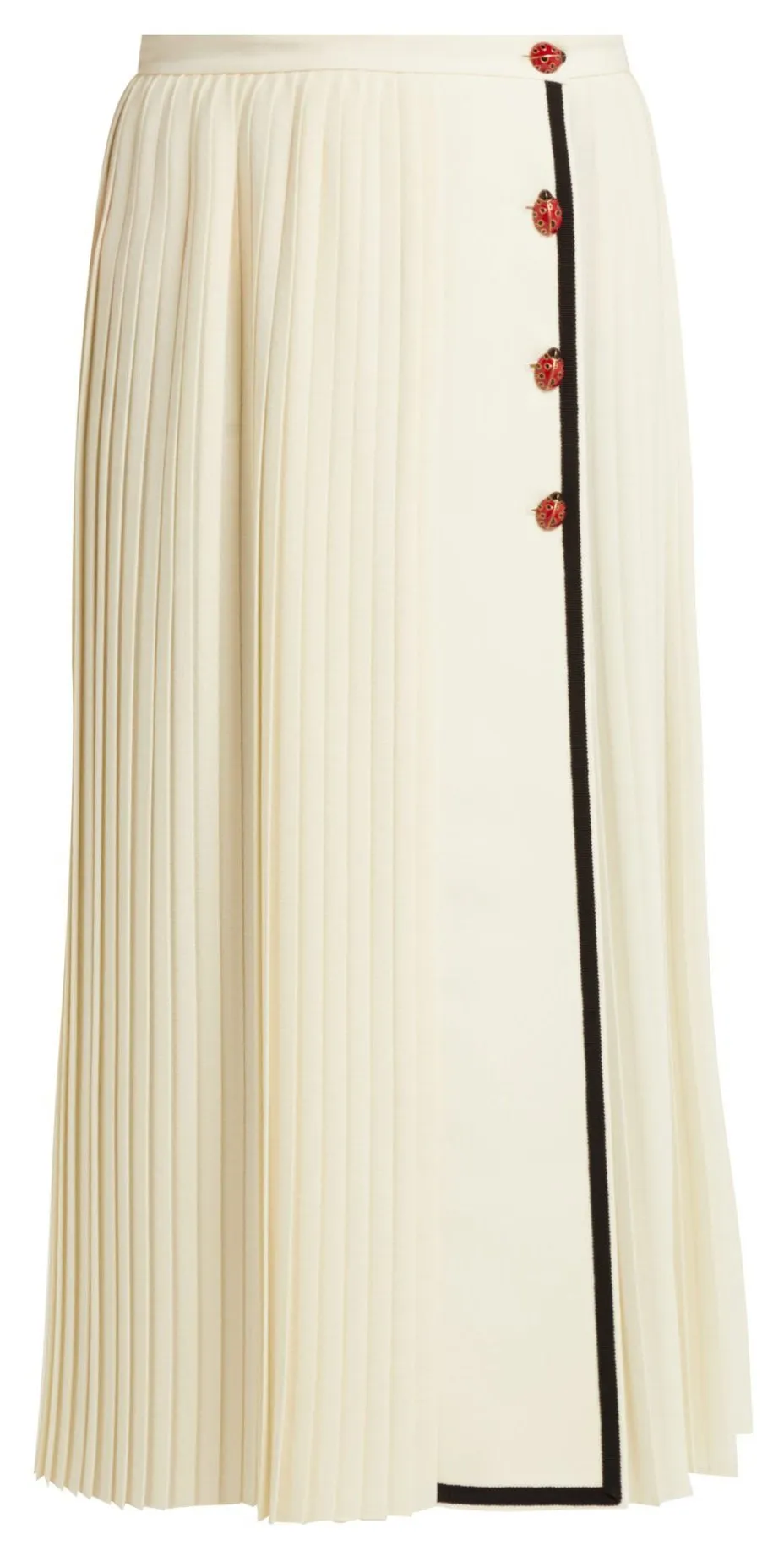 'Gardenia' Pleated Crepe Skirt