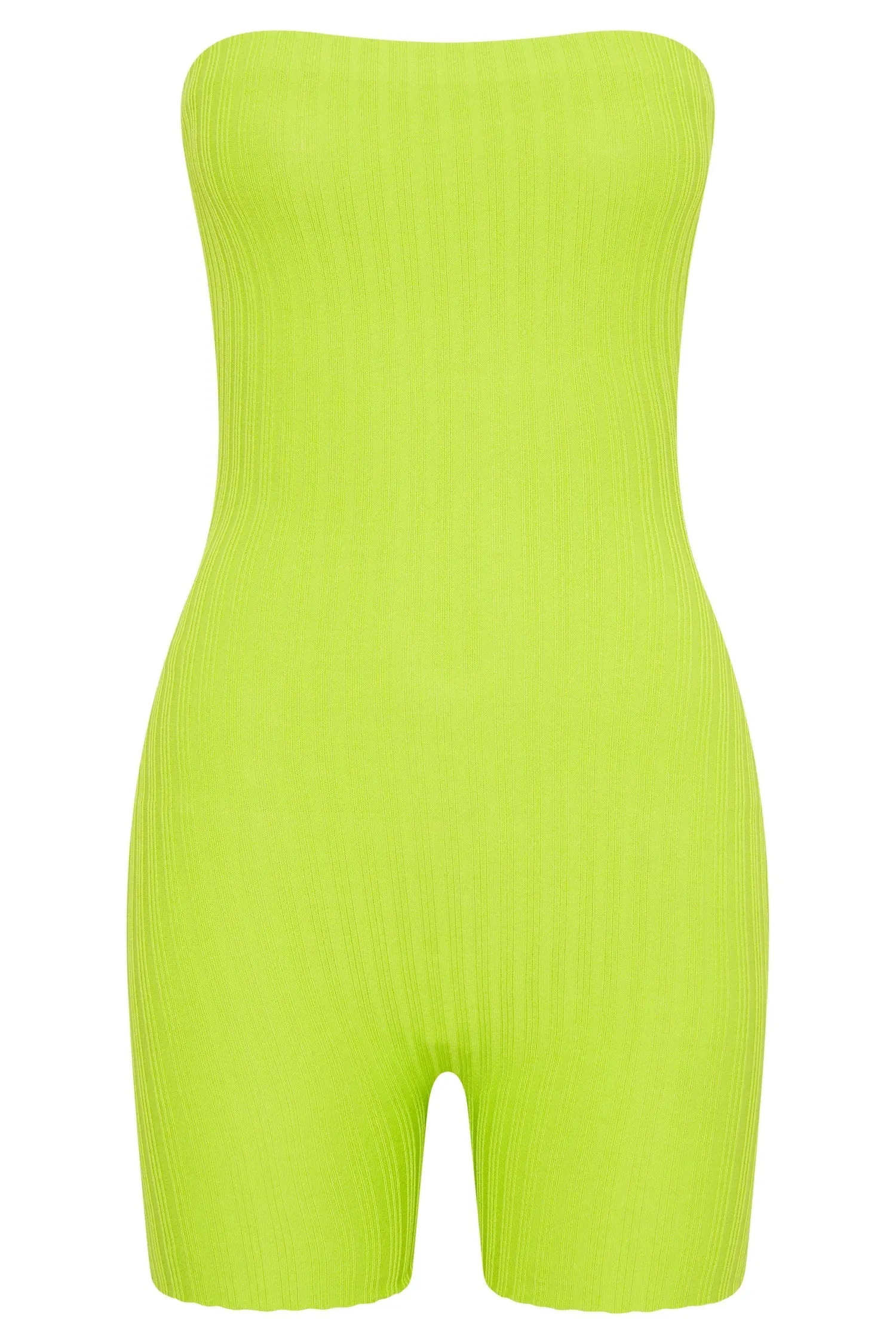 Ginny Strapless Knitted Playsuit - Fresh Green