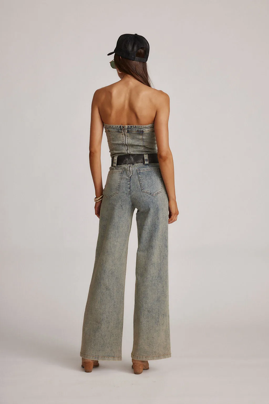 Jessie Denim Strapless Jumpsuit