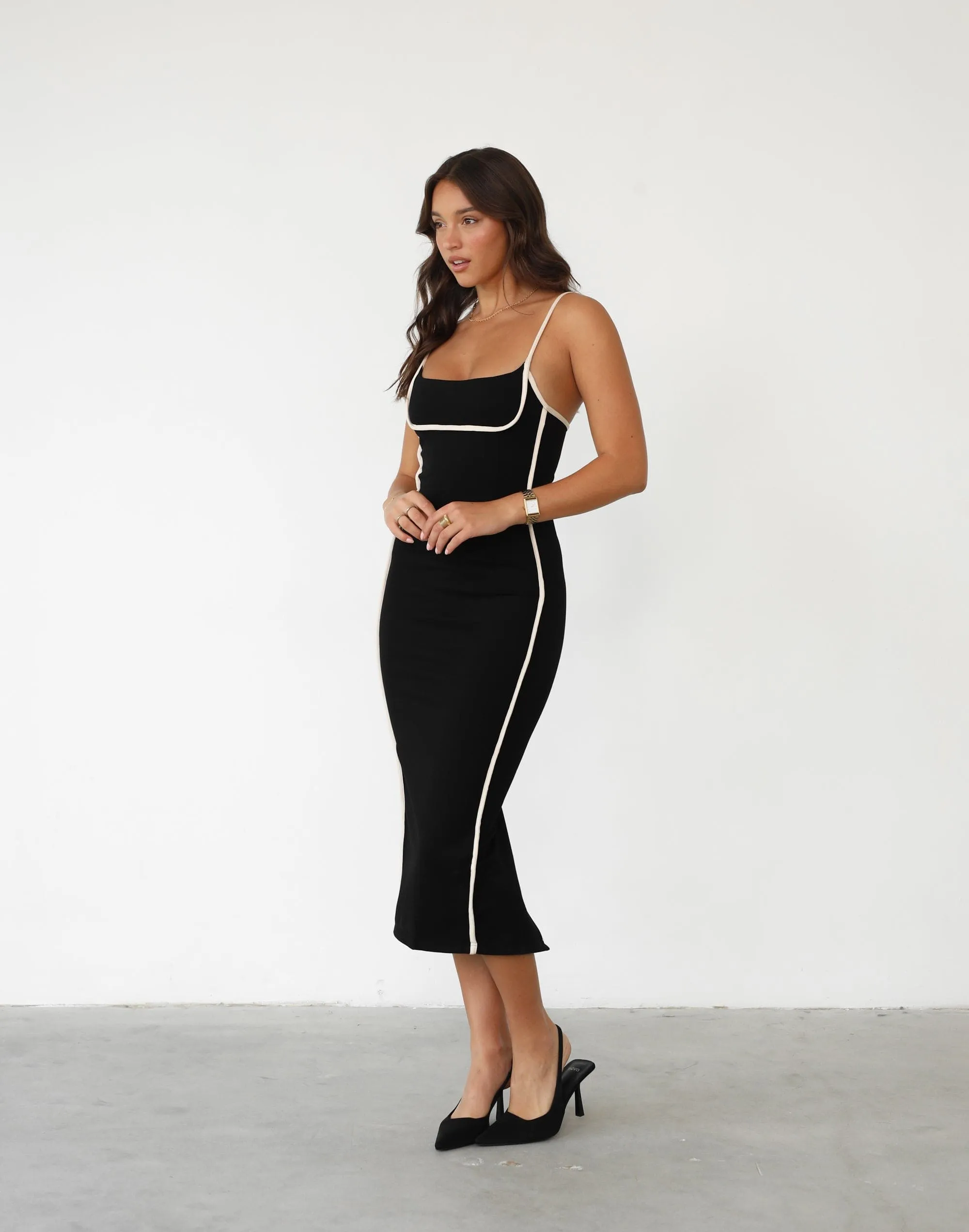 Kelli Midi Dress (Black)