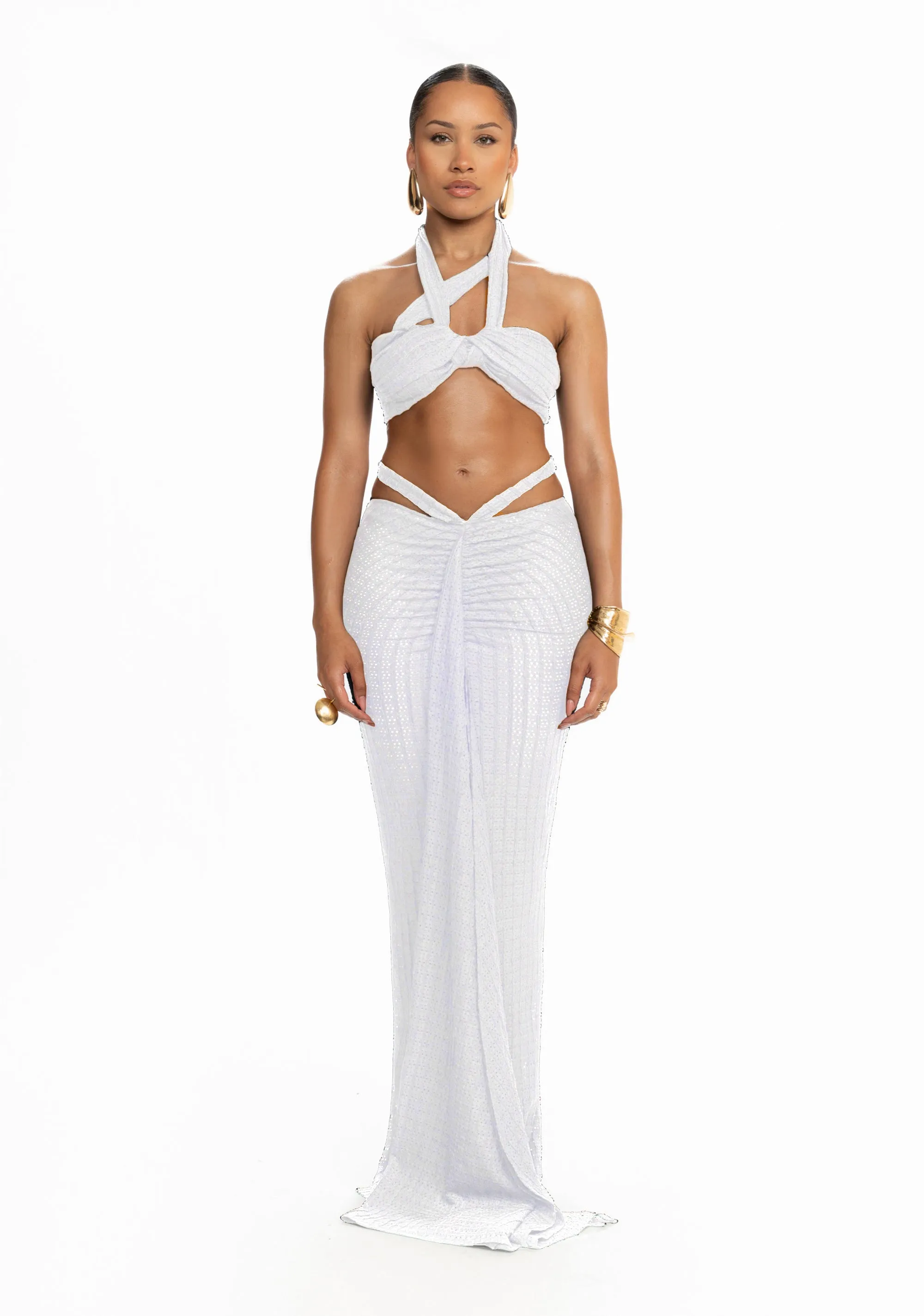 Kesh Knit Maxi Skirt - Yatch White