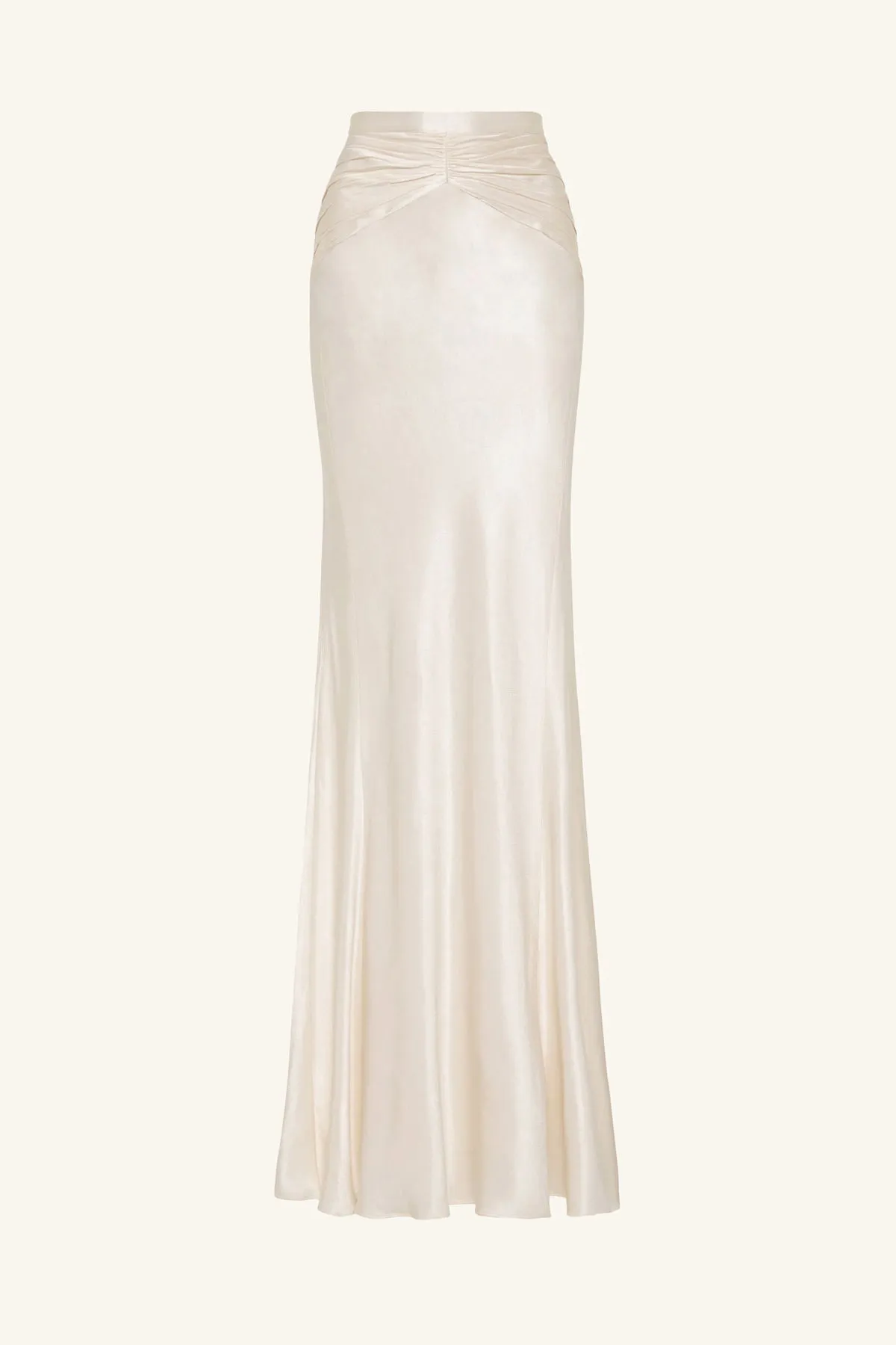 LA LUNE RUCHED MAXI SKIRT - CREAM