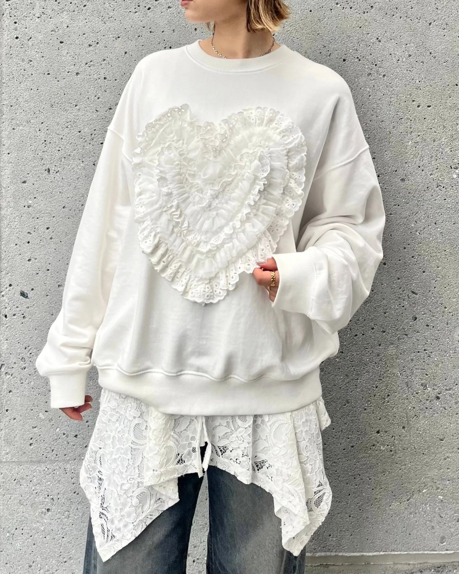 Lace drape skirt