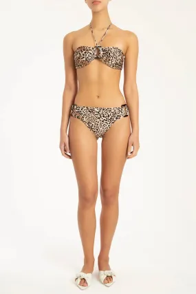 Leopard Strapless Bikini With Hoops