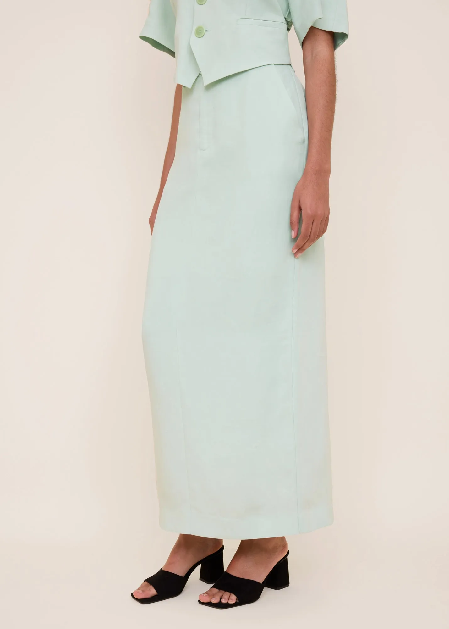 Linen maxi skirt