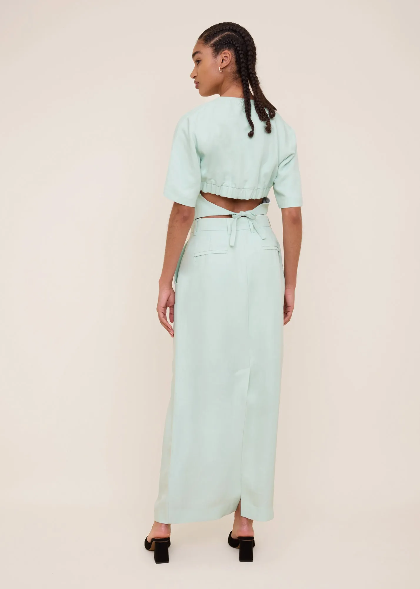 Linen maxi skirt