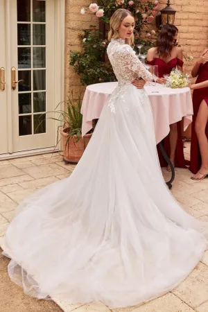 LONG SLEEVE LACE WEDDING BALL GOWN