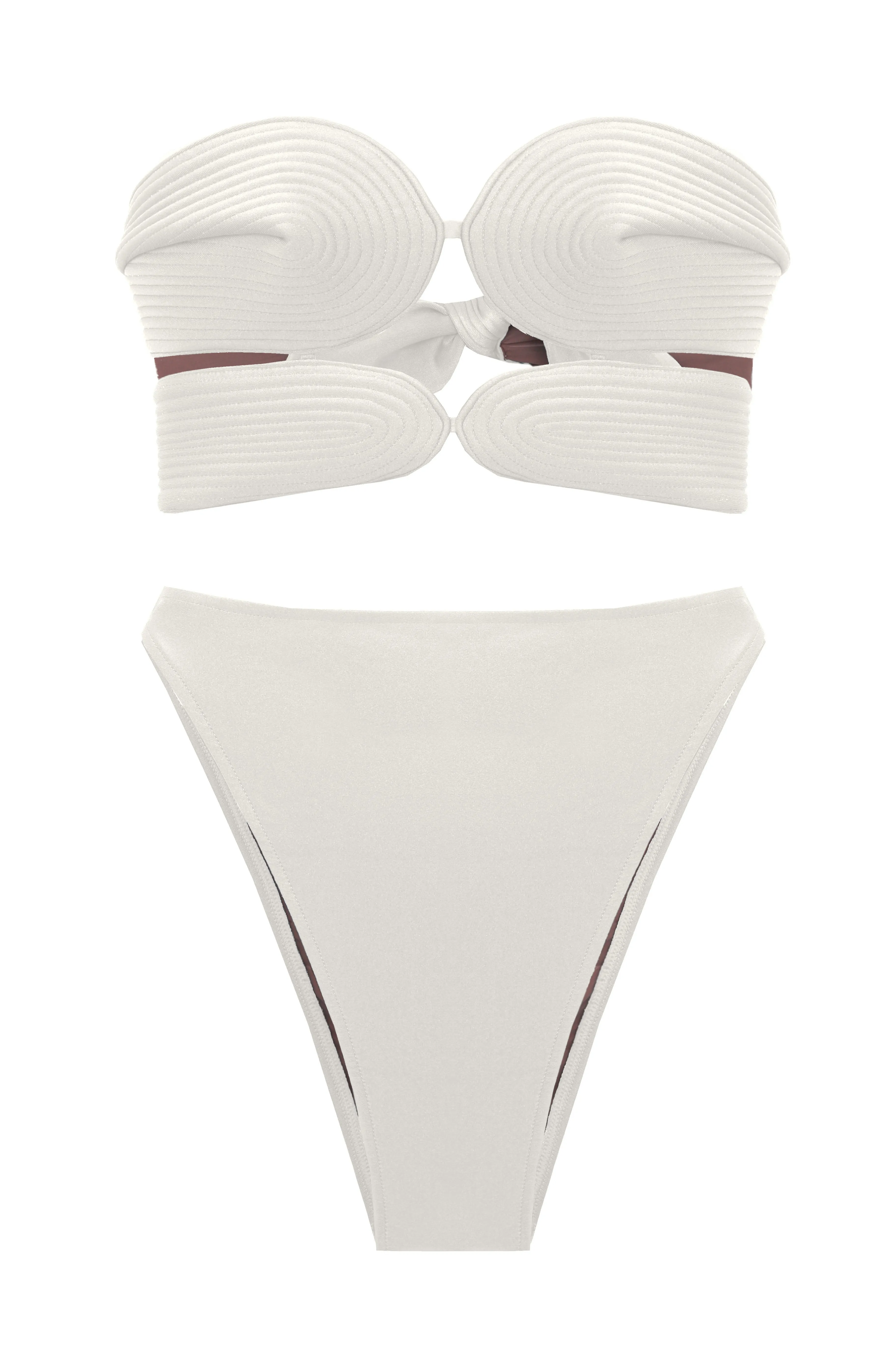 Matelasse Strapless High-leg Bikini