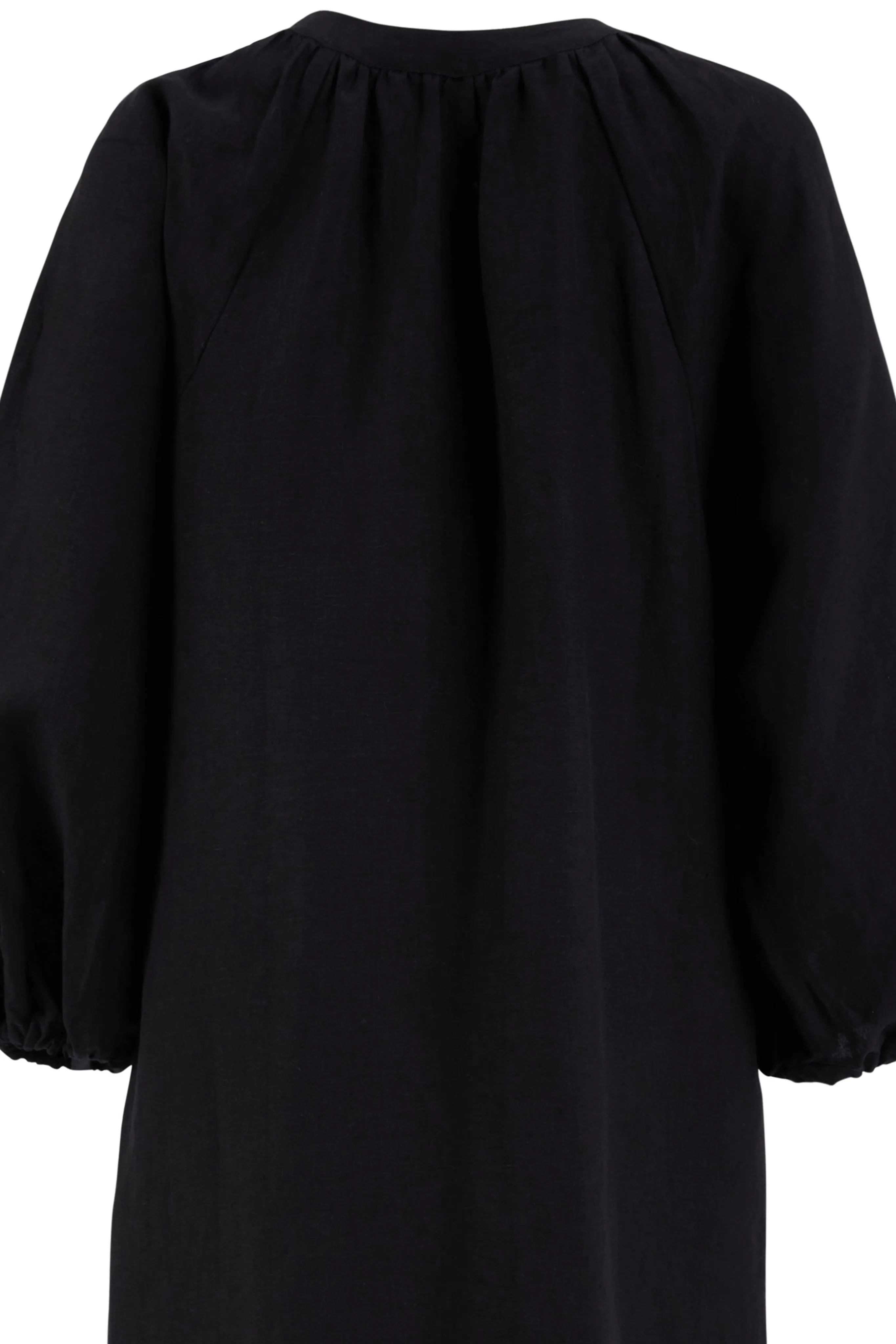 Ophelia Black Linen Shirt Dress