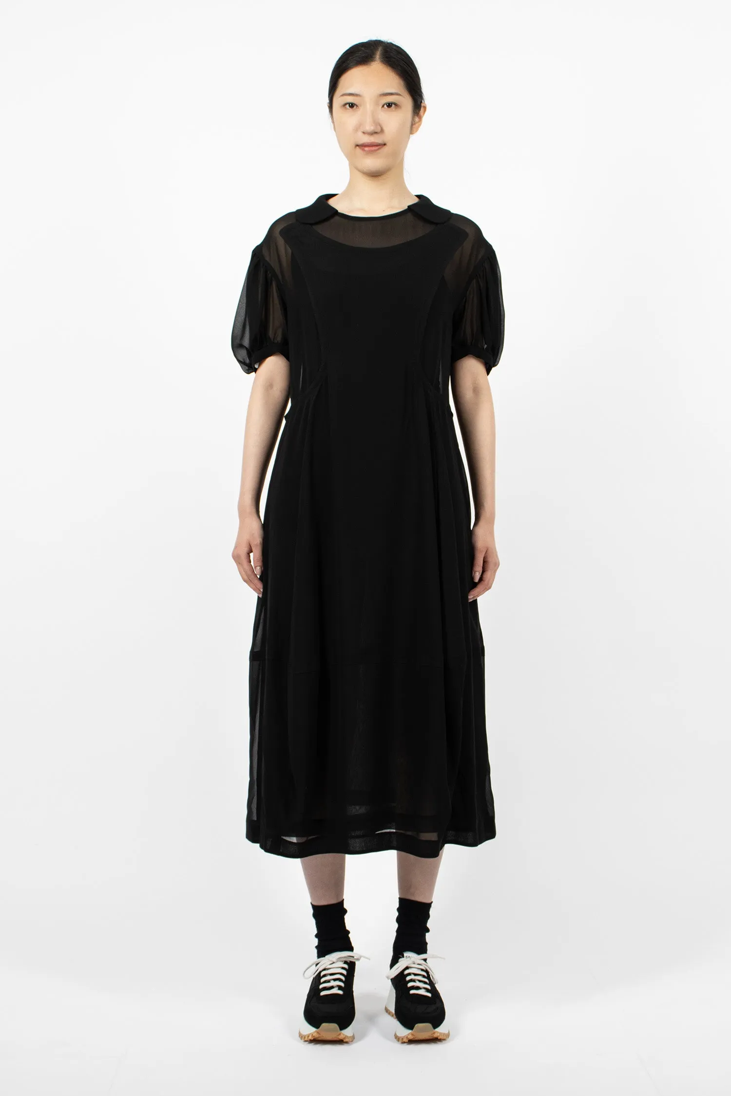 Panel Balloon Dress Black