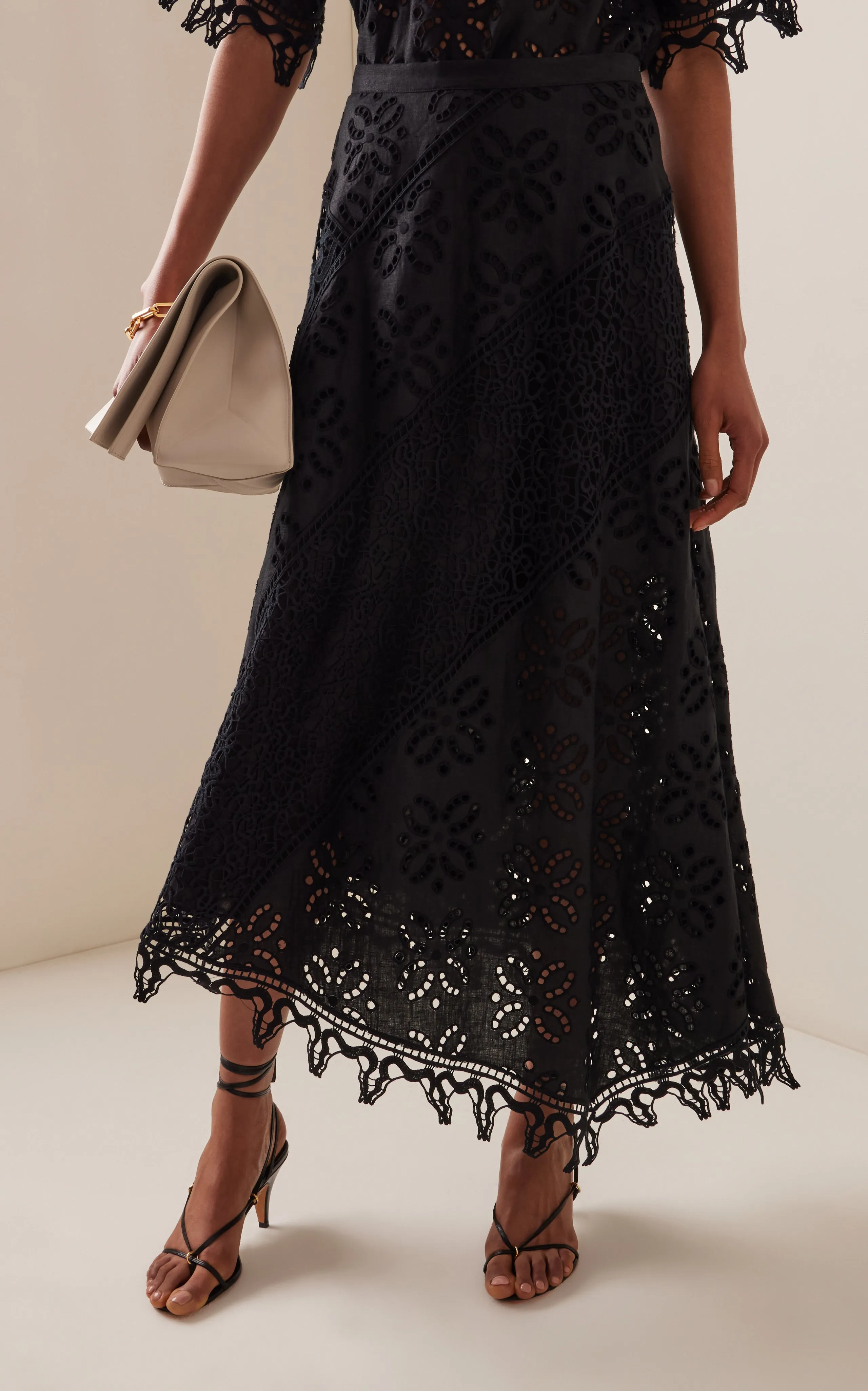 PF240302 Solara eyelet-lace maxi skirt