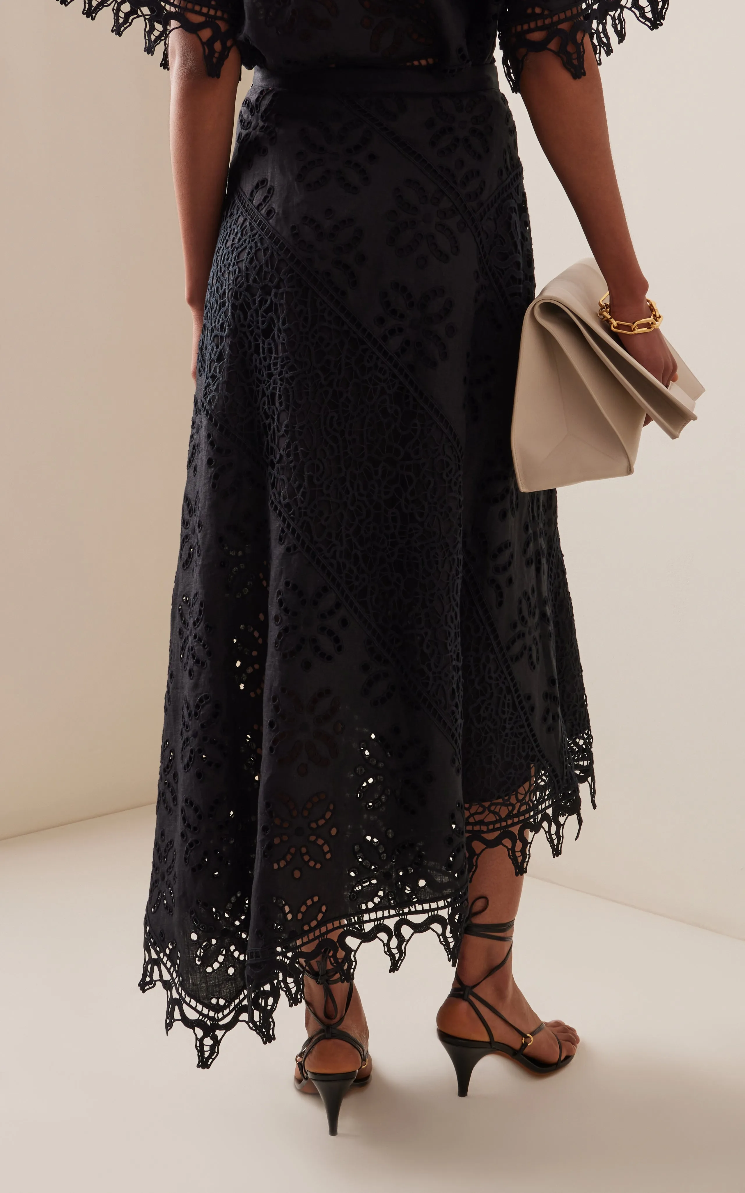 PF240302 Solara eyelet-lace maxi skirt