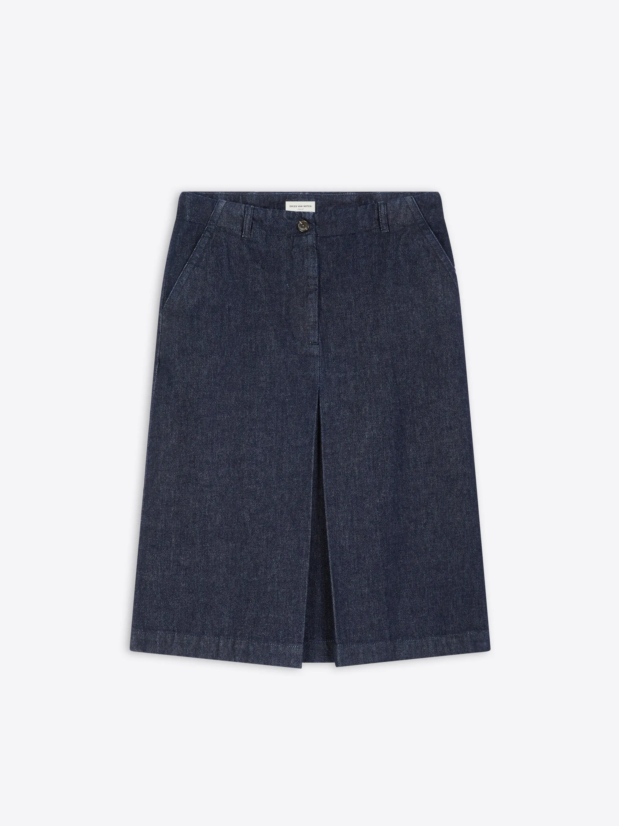 Pleated denim skirt