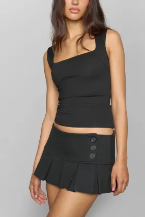 Pleated Micro Mini Skirt