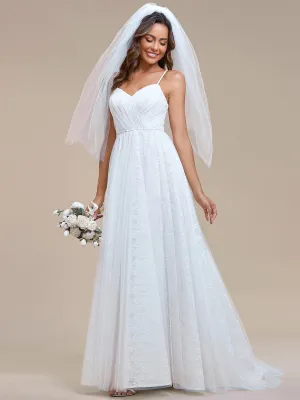 Robe de mariée A ligne sans manches Col en V