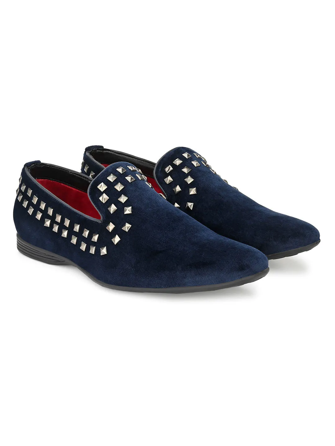 Rockstud Blue Slip-ons