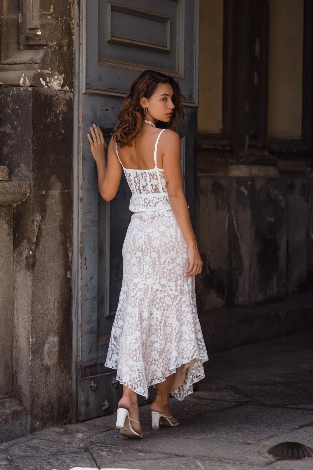 Rosemary White Lace Maxi Skirt