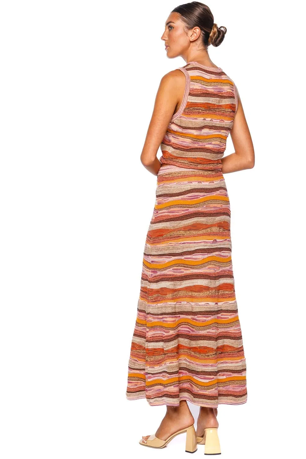 Rosen Sunset Jacquard Knit Maxi Skirt