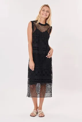 Salamandre Mesh Dress-  Black