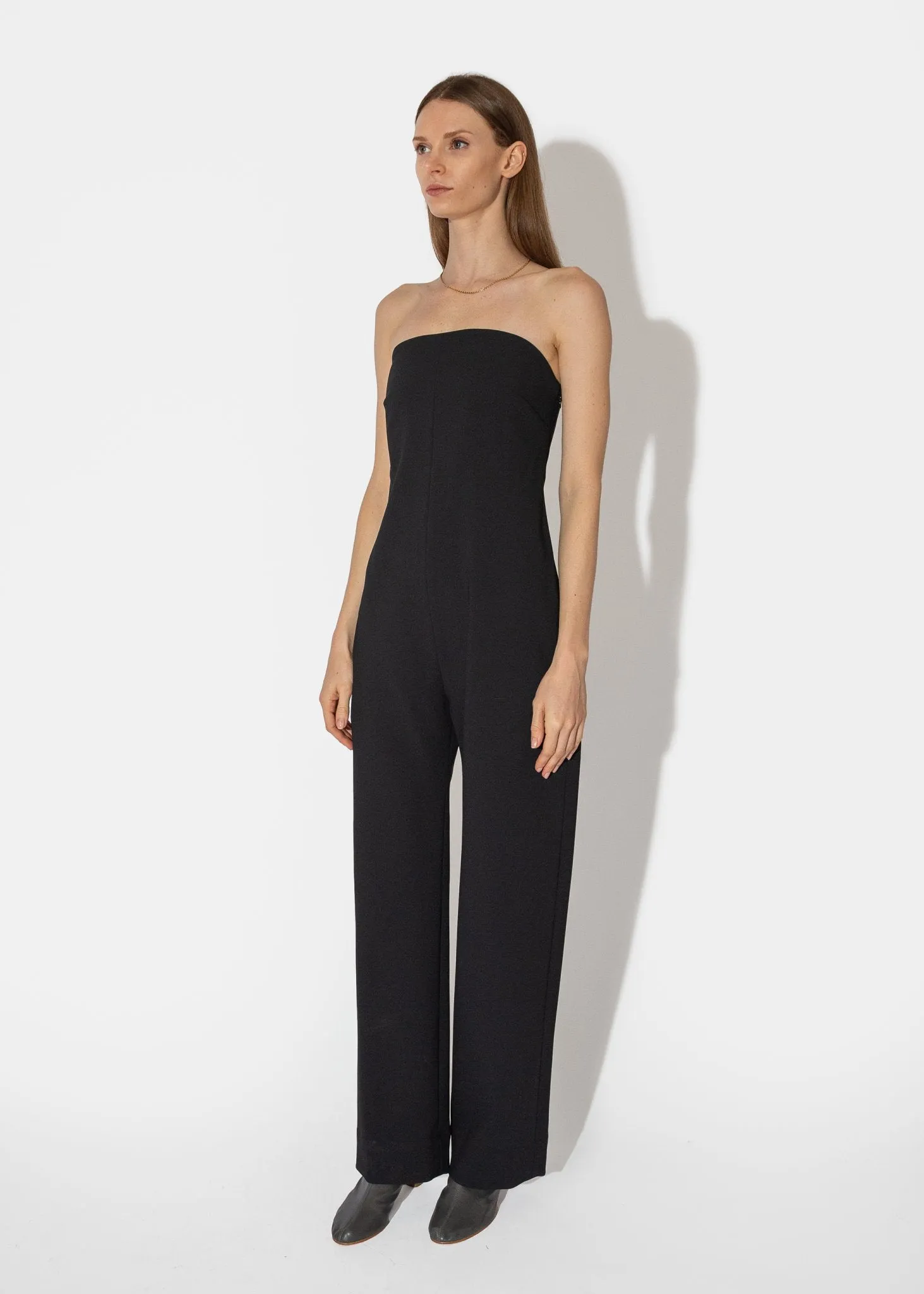 Strapless Fluid Jumpsuit in Black