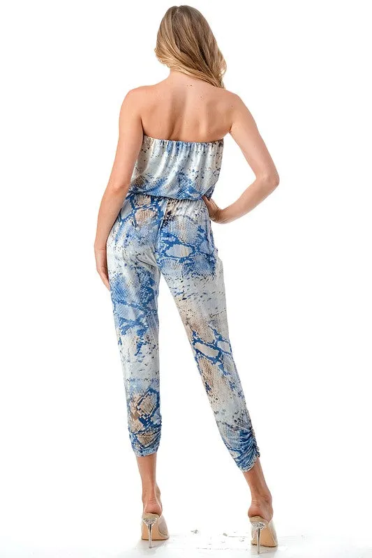 Strapless Jogger Leg Jumpsuit