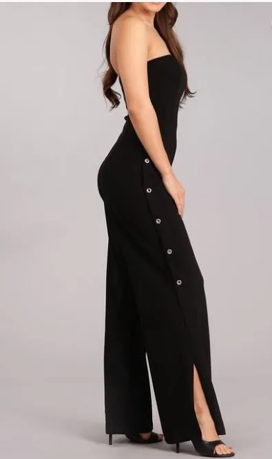 Strapless Wide Leg Jumpsuit