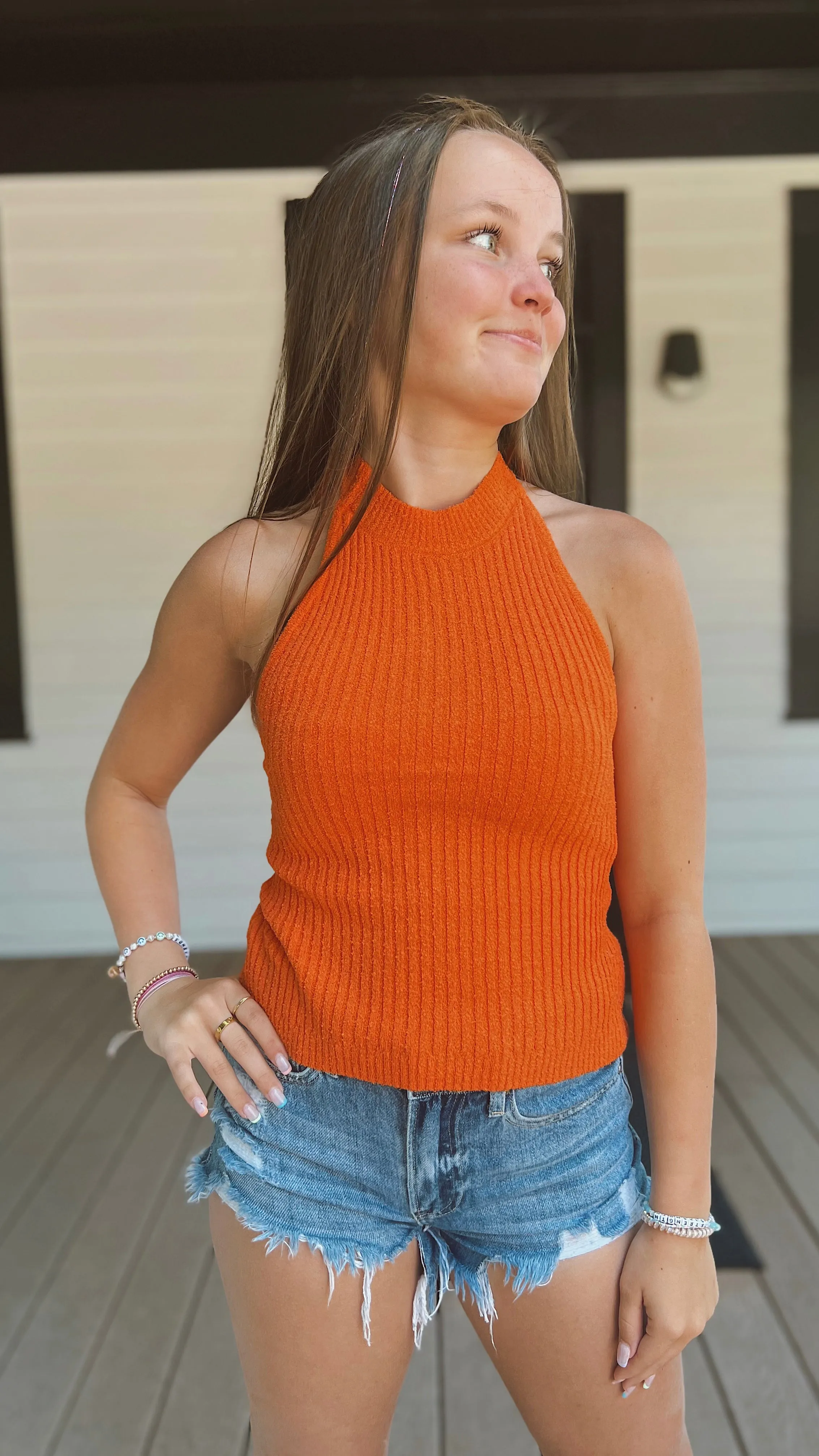 The Clemson Girl Halter Tank