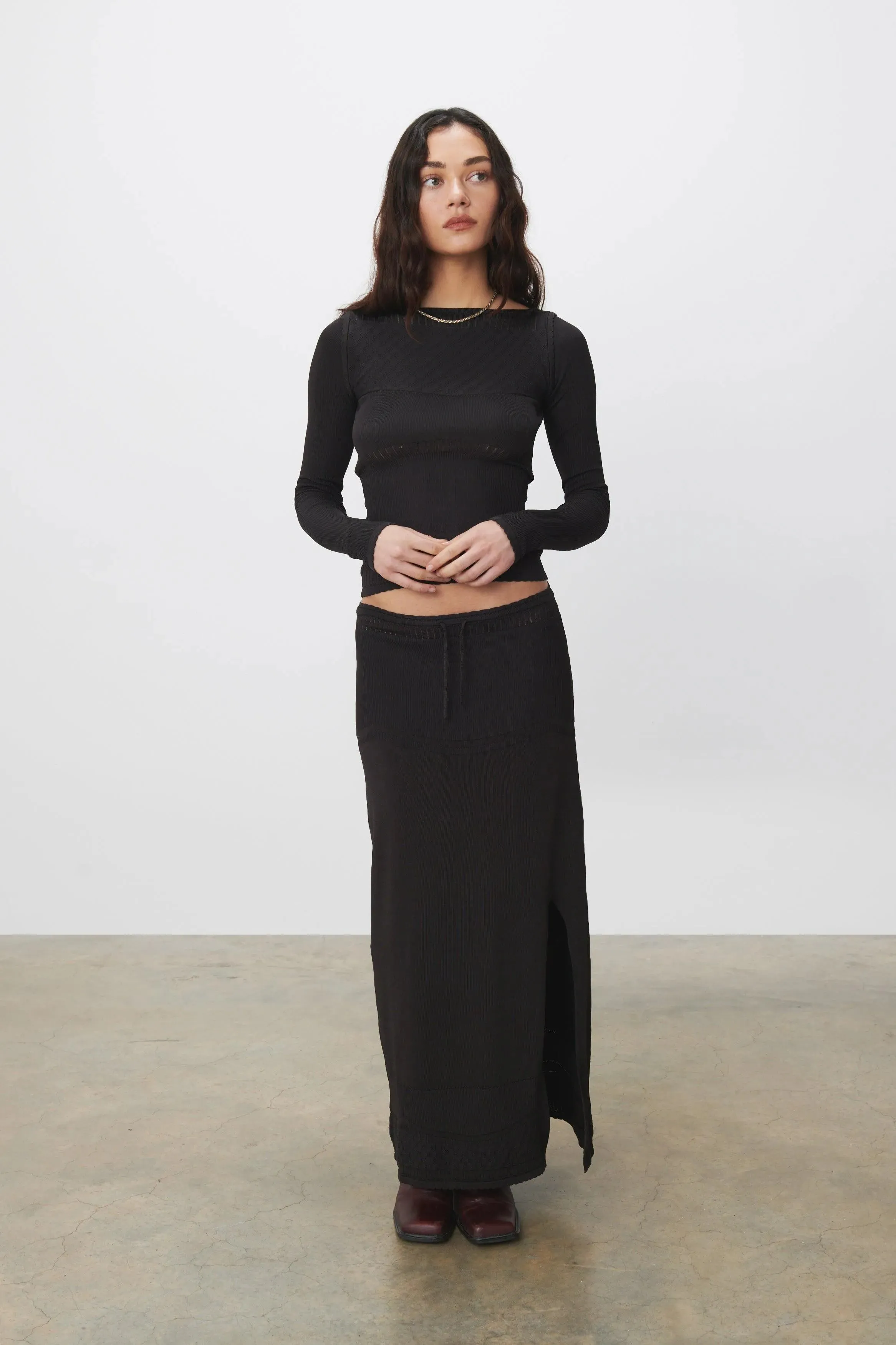 The Elsa Maxi Skirt Viscose, Beetle