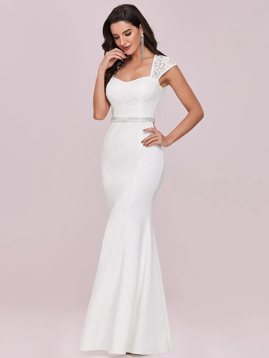 Wholesale Cap Sleeve Sweetheart Mermaid Style Wedding Dress